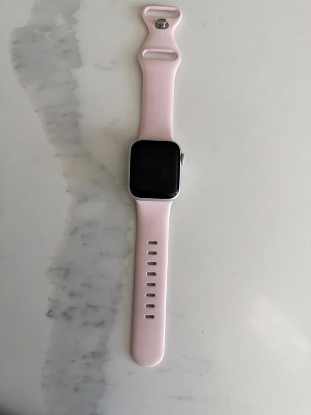 Pink Silicone Smartwatch Band with Compatible Watch